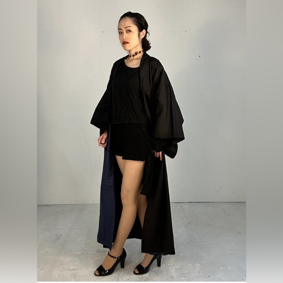 KIMONO Sz XL Pinstripe Lined  Made to Measure Wide Sleeves - Picture 1 of 9